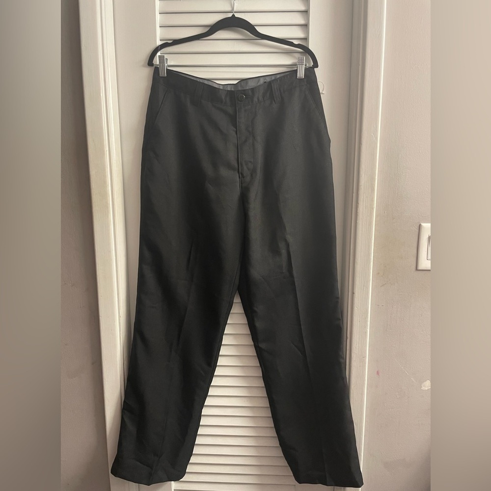 NWT ODO Mens Flat Front Black Pants Size 34